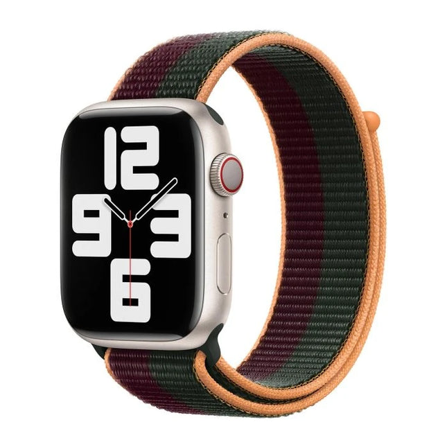 Apple Watch Sport Band with Velcro | Dark red & green