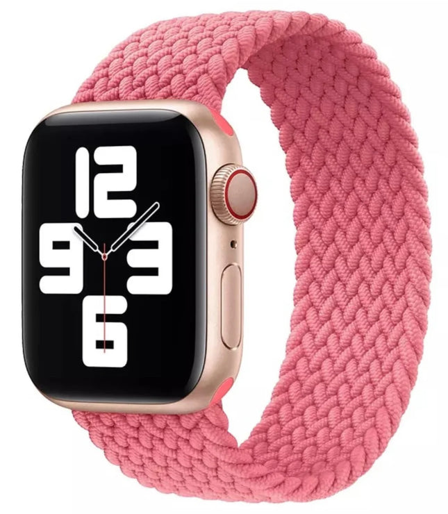 Apple watch strap woven band in color pink
