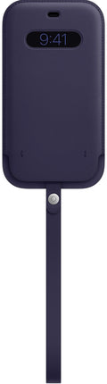 Apple Leather Sleeve with MagSafe for iPhone 12 Pro Max - Dark Violet - Purple