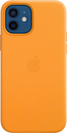 Apple Leather Case with MagSafe for iPhone 12 and 12 Pro - Orange