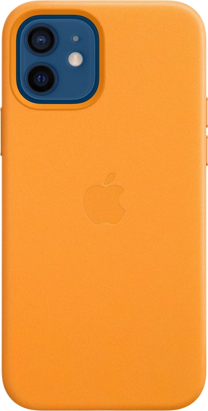 Apple Leather Case with MagSafe for iPhone 12 and 12 Pro - Orange
