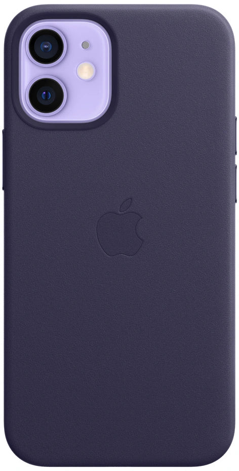 iPhone 12 mini leather case purple